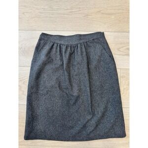 VTG 70-80s Steel Dark Grey Skirt Women's Sz 14 Pockets A Line Knee Classic